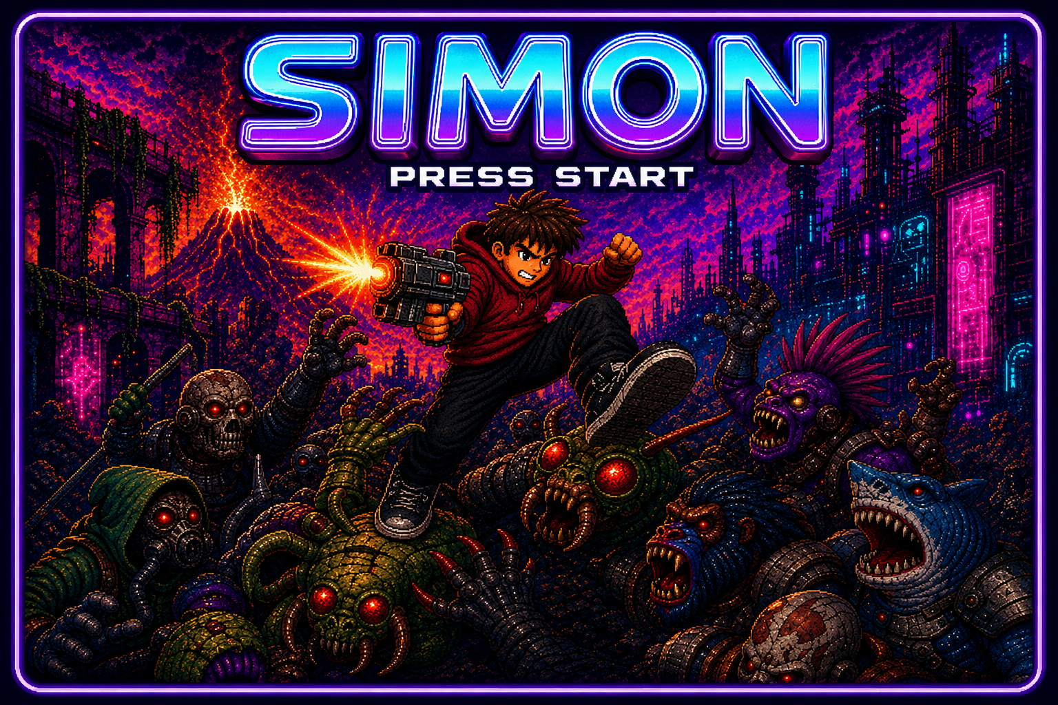 Simon Press Start game artwork featuring Simon and Gaspar